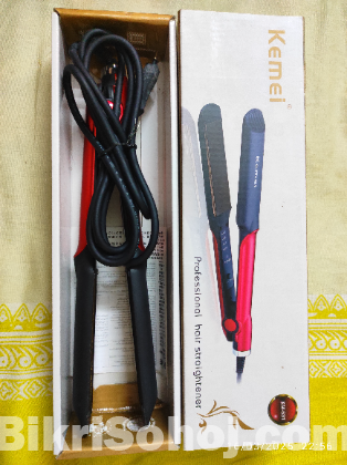 Kemei KM-531 Professional Hair Straightener - Black and Red